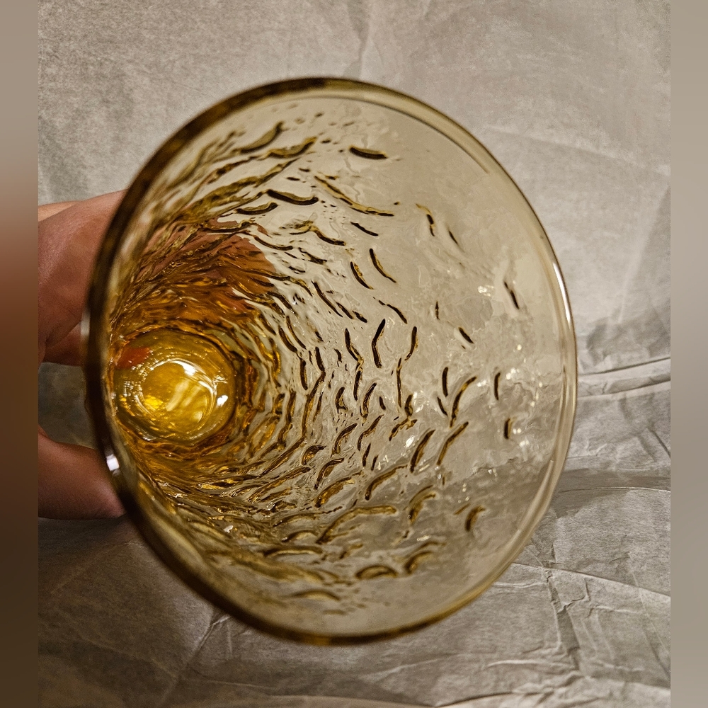 Vintage Anchor Hocking Amber Crinkle Tumbler - Picture 2 of 6